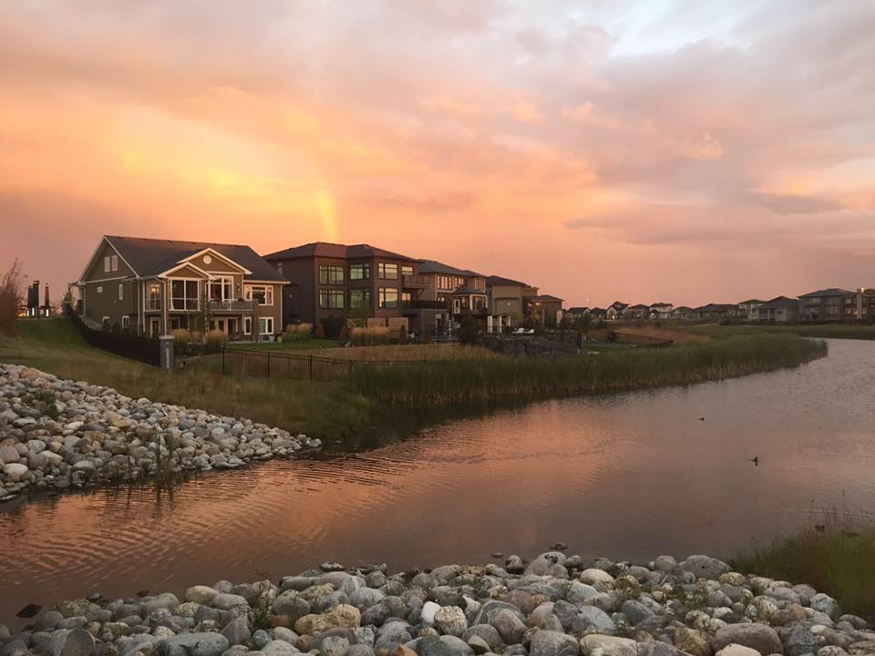 Bridgwater sunset over the lake